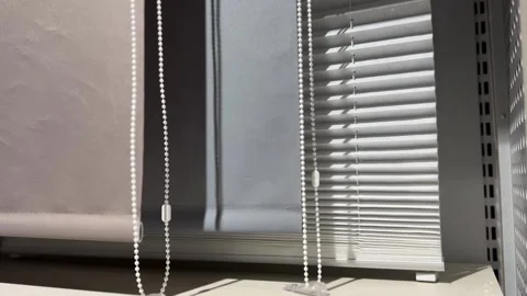 Window Blinds In Store Slider Shot Stock Footage 208663529