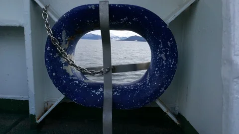 Window - boat in Norway 스톡 동영상 126875981