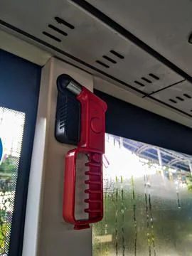 Window Breaker in a Bus Stock Photos