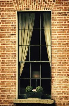 Window on brick building Stock Photos