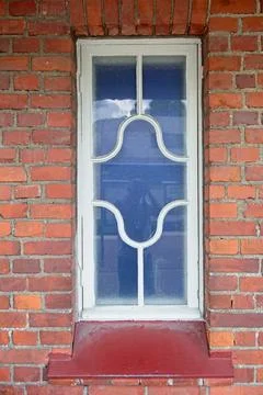 Window on brick wall. Stock Photos