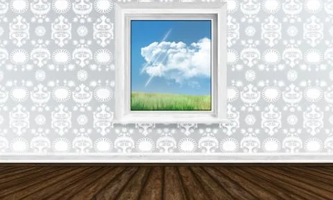 Window in bright interior Stock-Illustration