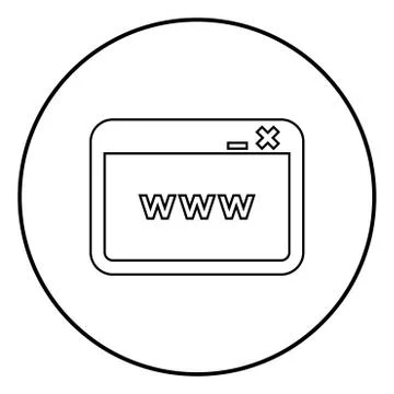 Window browser internet or web page icon black color vector illustration simp 스톡 일러스트