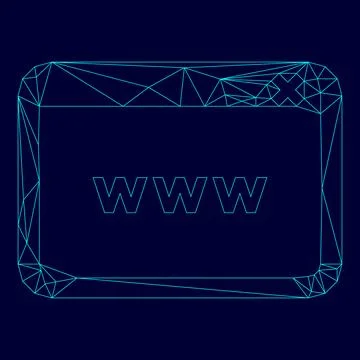 Window browser internet or web page low poly triangulation triangulated pol.. Stock Illustration