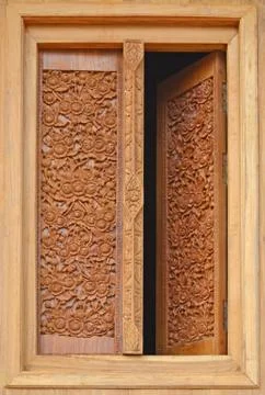 Window of buddhist temple Foto stock
