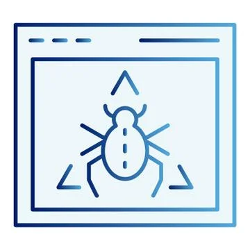Window bug flat icon. Website virus color icons in trendy flat style. Software Stock Illustration
