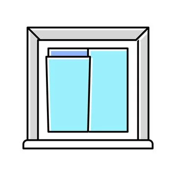 Window building structure color icon vector illustration Ilustración de archivo