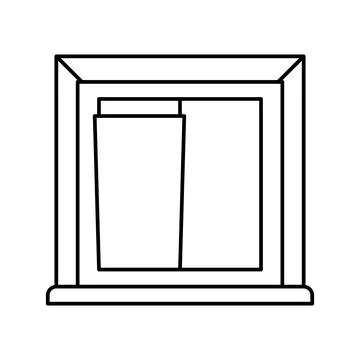 Window building structure line icon vector illustration Ilustración de archivo