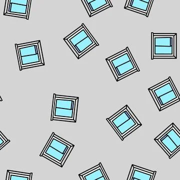 Window building structure vector seamless pattern Stock Illustration