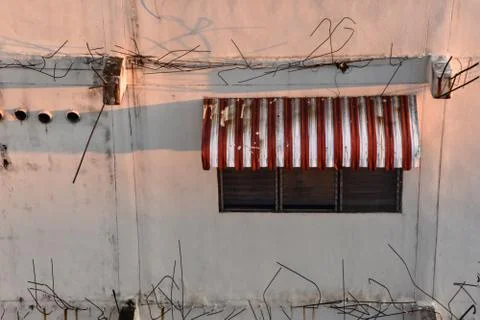 Window on building under constrution Stock Photos