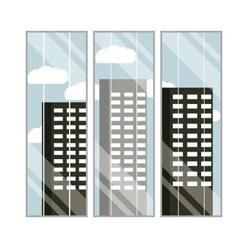 Window buildings view Ilustración de archivo