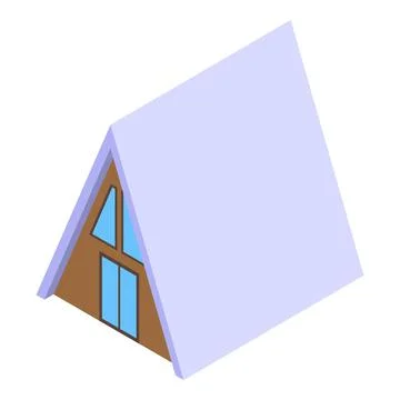 Window bungalow icon isometric vector. Beach house Stock-Illustration