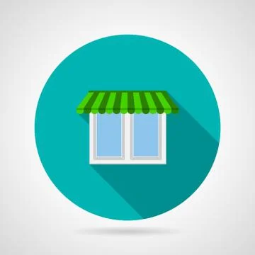 Window with canopy flat vector icon Stock Illustration