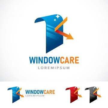 Window Care Logo Design Template Stock Illustration