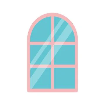 Window  in cartoon style. Illustrazione stock
