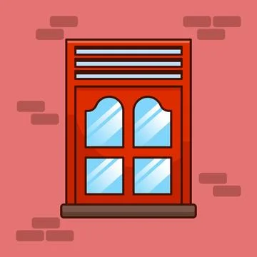 Window. cartoon vector illustration Illustrazione stock