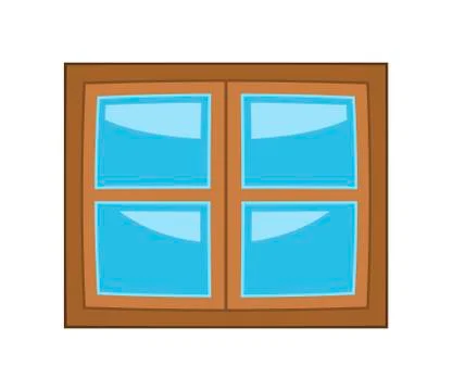 Window cartoon vector symbol icon design. Stock Illustration
