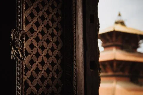 Window carving 库存照片