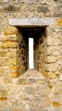 Window in castle st. Jorge Stock Photos