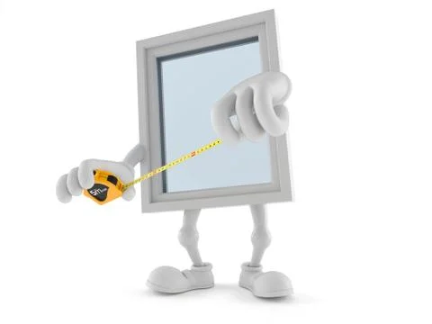 Window character with measuring tape Stock Illustration