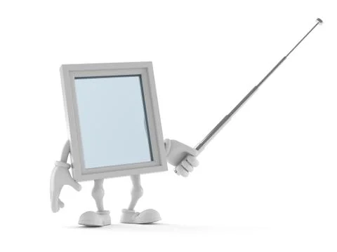 Window character with pointer stick Stock Illustration
