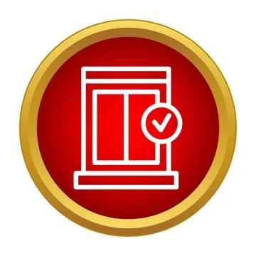 Window check mark icon confirming software update Stockillustratie