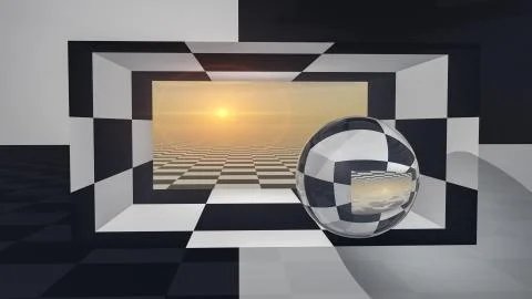 Window Checkered Portal 스톡 일러스트