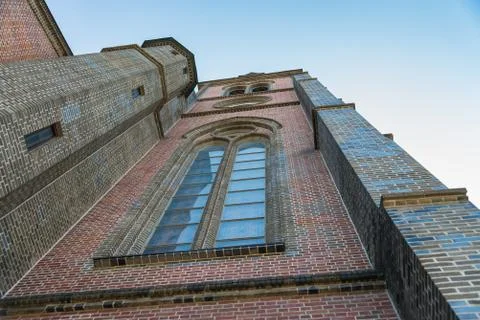Window of Church in angle of elevation view Stock Photos