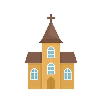 Window church icon flat isolated vector Ilustración de archivo