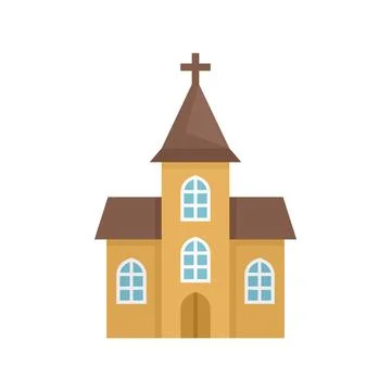 Window church icon flat isolated Ilustración de archivo