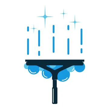 Window cleaner scraper and cleaning agent residue Stock Illustration