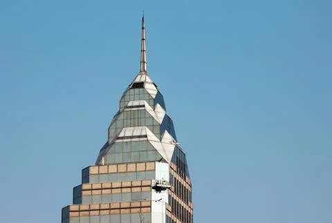 Window cleaner on skyscraper Stock Photos