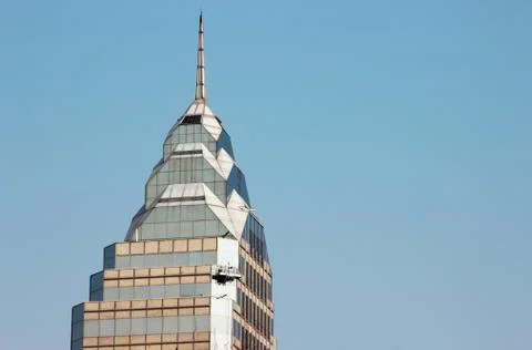 Window cleaner on skyscraper Stock Photos