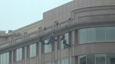 Window cleaners Stock Footage 23826286