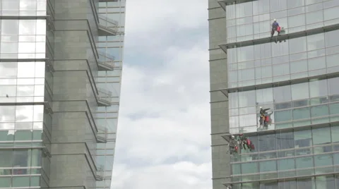Window cleaners Stock Footage