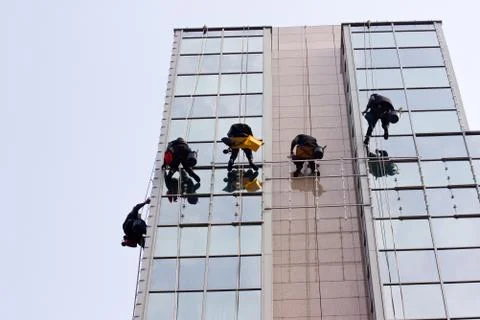 Window cleaners Foto stock