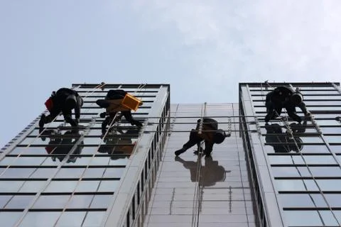 Window cleaners Stock Photos