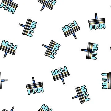 Window cleaning accessory squeegee vector seamless pattern Stock Illustration
