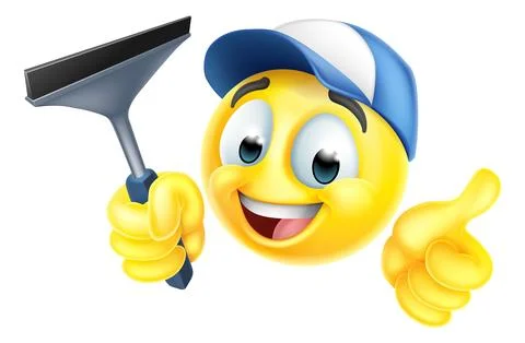 Window Cleaning Car Wash Squeegee Emoticon Icon Иллюстрация