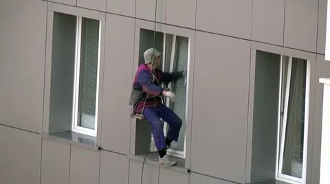Window cleaning Stock Footage