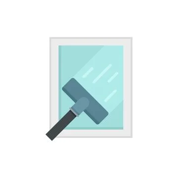 Window cleaning icon flat isolated vector 스톡 일러스트