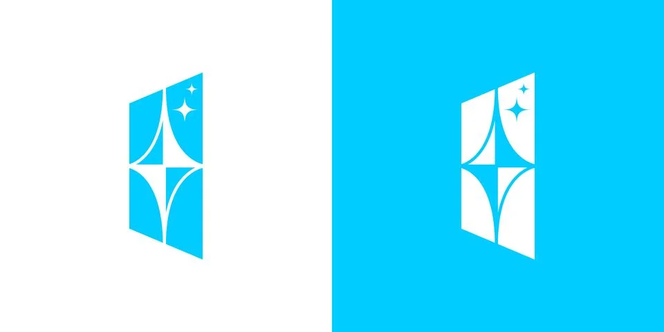 The window cleaning logo design is unique and modern Stock Illustration