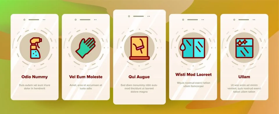 Window Cleaning Onboarding Vector Stock Illustration