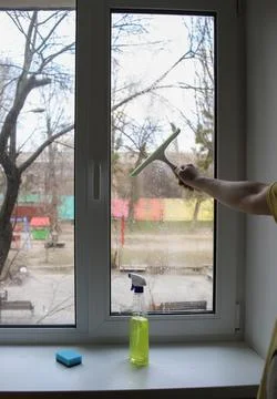 Window cleaning. Stock Photos