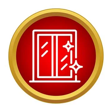 Window cleaning service icon with sparkling glass Stock Illustration