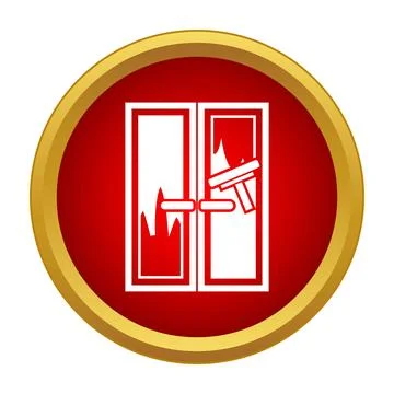 Window cleaning service icon with squeegee and glass Stock Illustration