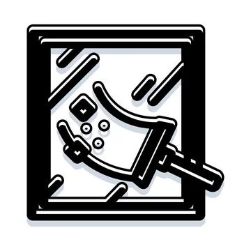 Window cleaning service with squeegee tool Ilustración de archivo