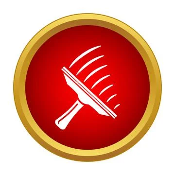 Window cleaning squeegee icon in red circle 스톡 일러스트