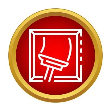 Window cleaning squeegee wiping glass surface icon Stock Illustration