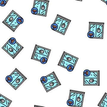 Window cleaning vector seamless pattern Stock Illustration